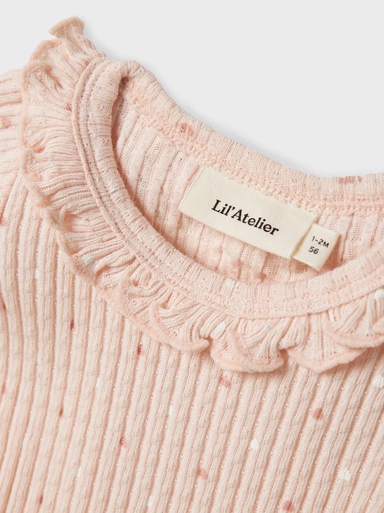 Lil' Atelier Baby HULLA HUA SS SLIM BODY - Peach Blush - Torgunns Barneklær AS