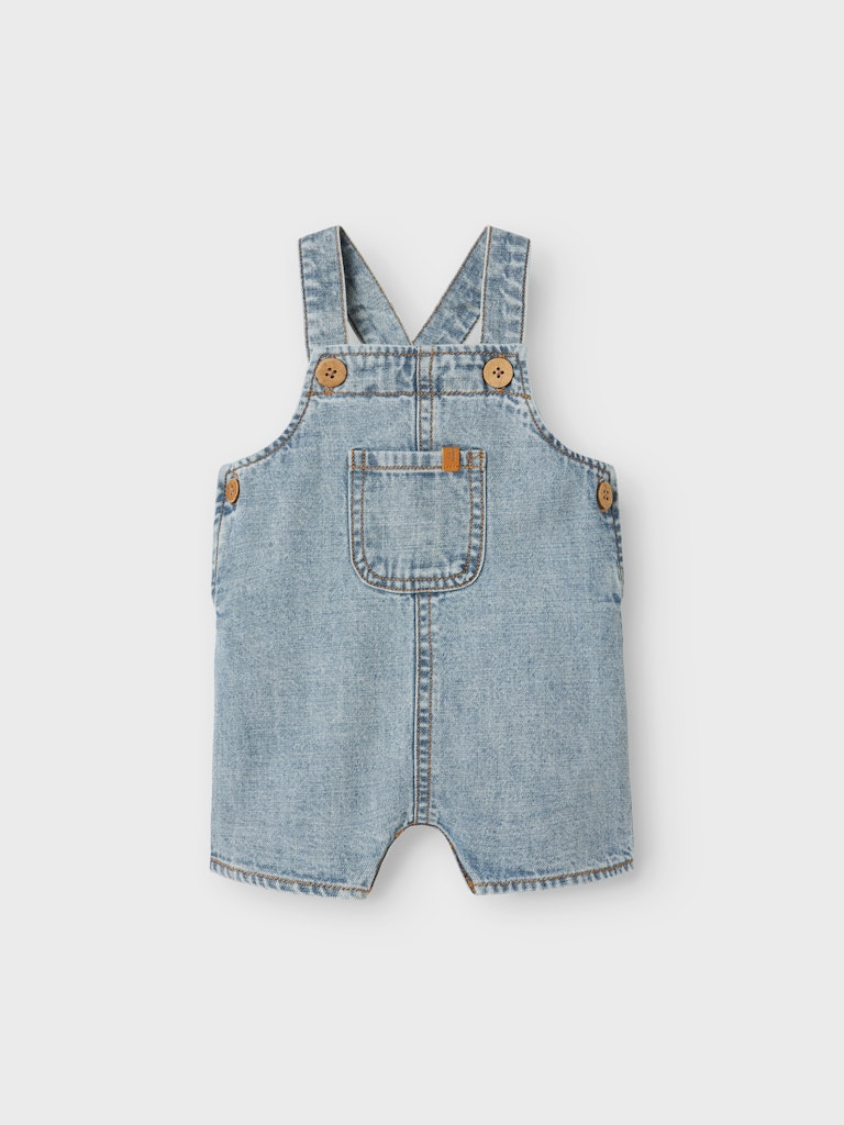 Lil' Atelier Baby HILBERT DENIM SHORT OVERALL - Light Blue Denim - Torgunns Barneklær AS