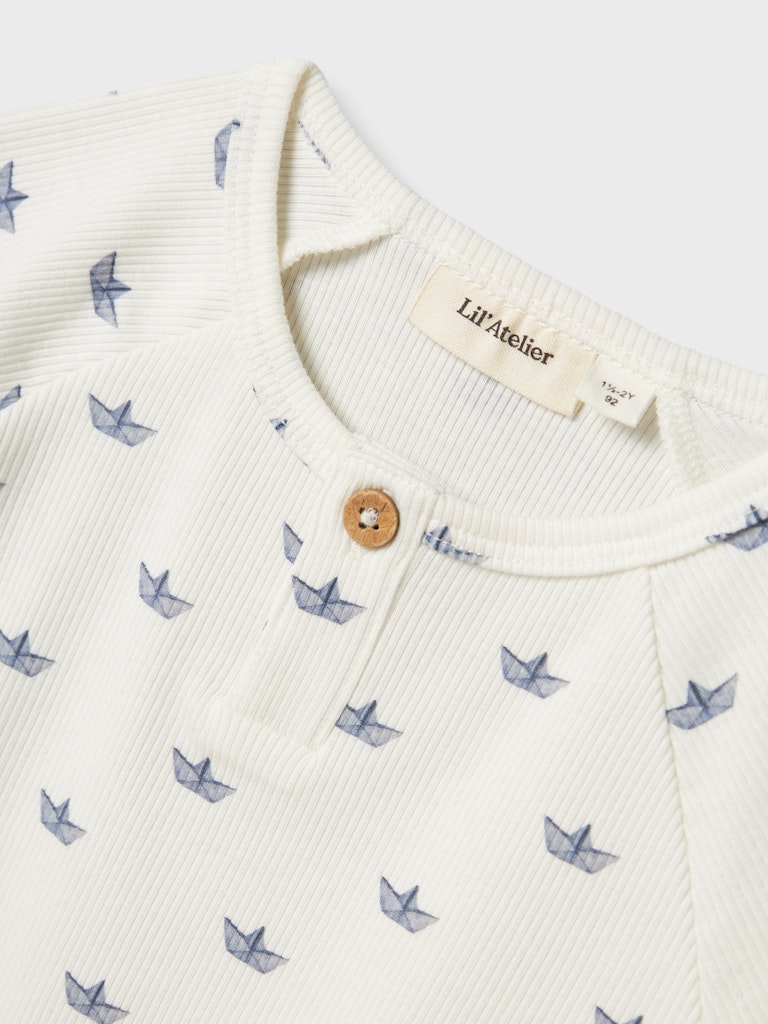 Lil' Atelier Mini LAVO ENI SS SLIM TOP - Coconut Milk | Boat