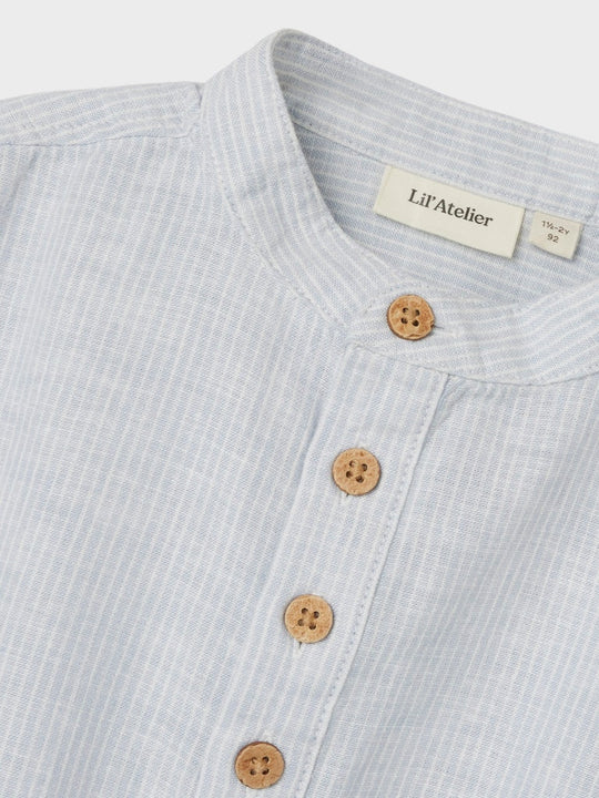 Lil' Atelier Mini JESPER SS LOOSE SHIRT - Ancient Water