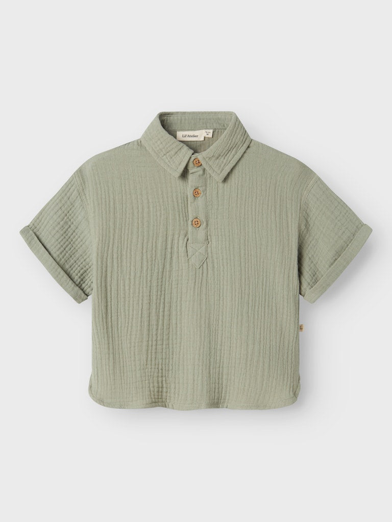 Lil' Atelier MINI JANU SS LOOSE SHIRT - Seagrass