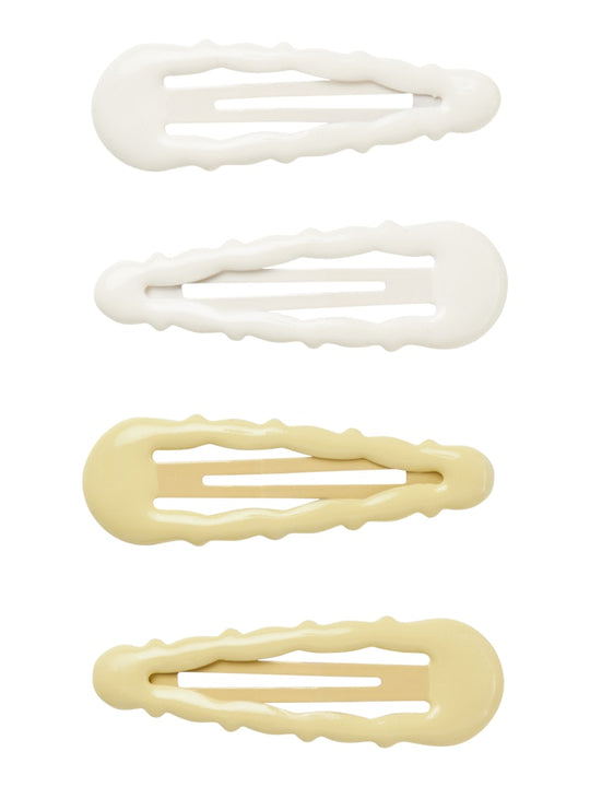 Lil' Atelier HANNE 4P HAIR CLIPS - Coconut Milk - Torgunns Barneklær AS