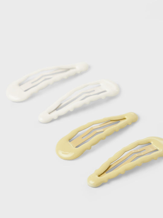 Lil' Atelier HANNE 4P HAIR CLIPS - Coconut Milk - Torgunns Barneklær AS