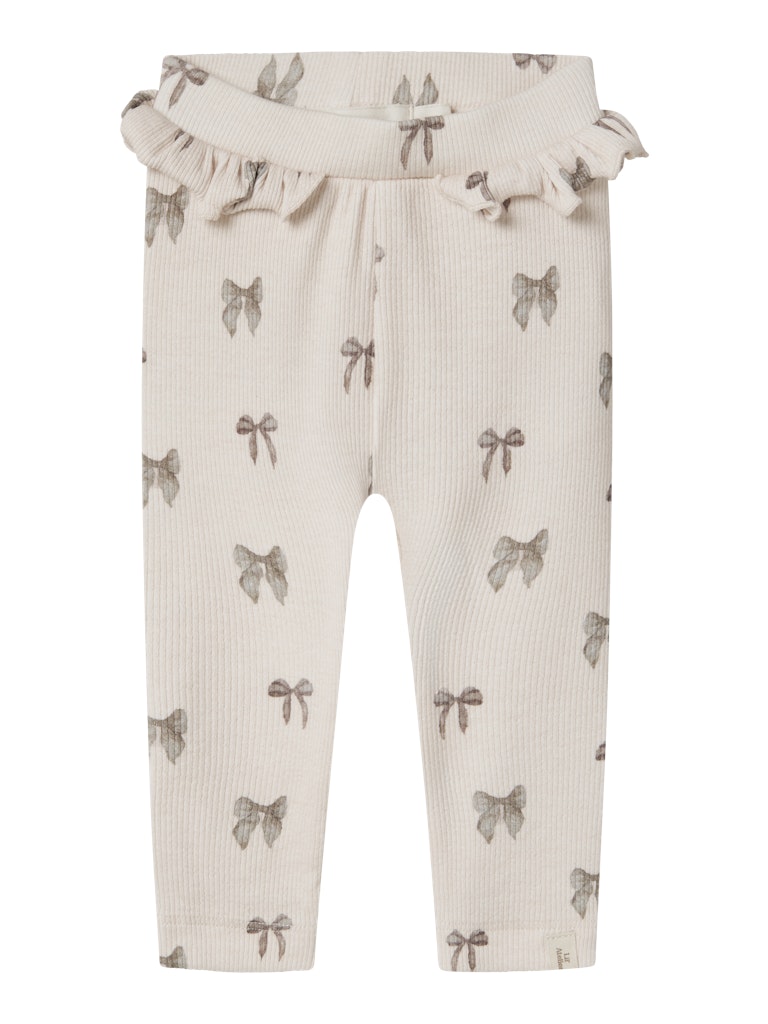 Lil' Atelier Baby GAVO EFI SLIM LEGGING NOOS - Silver Peony | BOW - Torgunns Barneklær AS