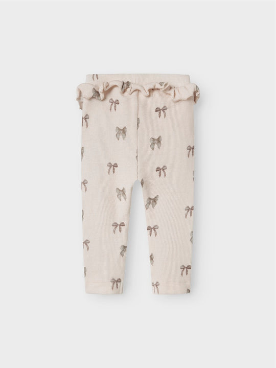 Lil' Atelier Baby GAVO EFI SLIM LEGGING NOOS - Silver Peony | BOW - Torgunns Barneklær AS