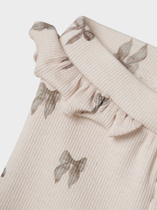 Lil' Atelier Baby GAVO EFI SLIM LEGGING NOOS - Silver Peony | BOW - Torgunns Barneklær AS