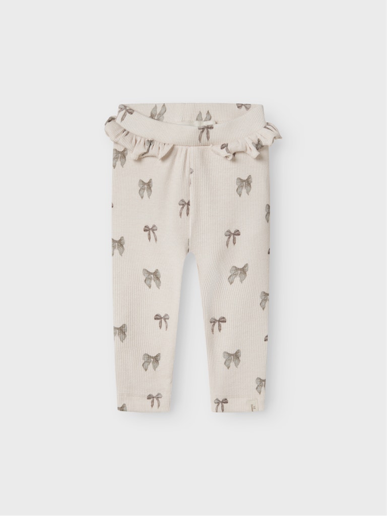Lil' Atelier Baby GAVO EFI SLIM LEGGING NOOS - Silver Peony | BOW - Torgunns Barneklær AS