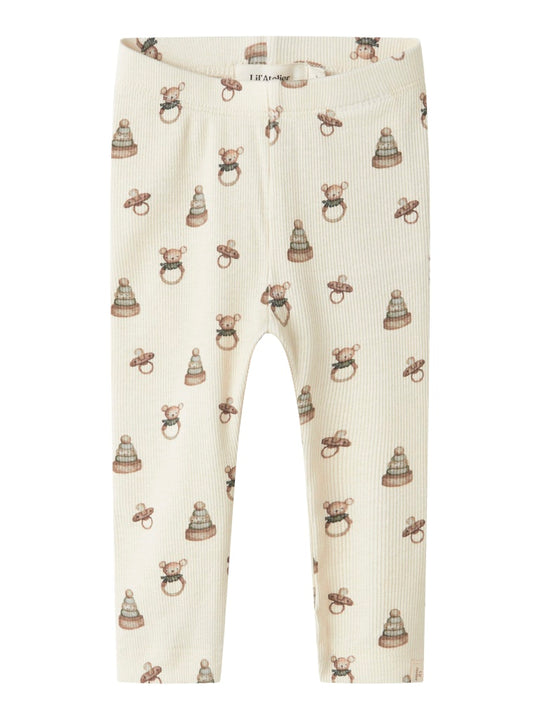 Lil' Atelier Baby GAVO ELF SLIM LEGGING NOOS - Turtledove | TOY - Torgunns Barneklær AS