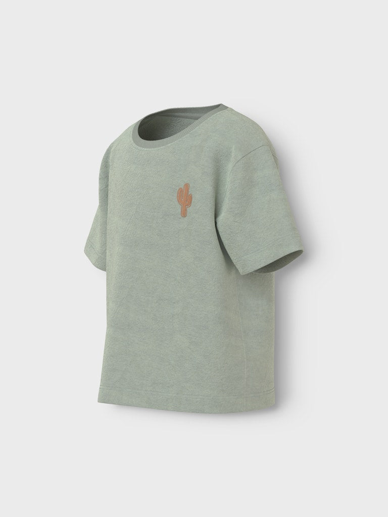 name it mini HANNIBAL NREG TERRY SS TOP - Aqua Gray