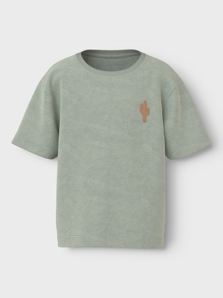 name it mini HANNIBAL NREG TERRY SS TOP - Aqua Gray