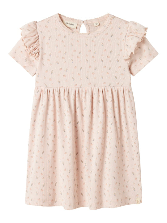 Lil' Atelier Mini GAGO KIV SS DRESS - Peach Blush - Torgunns Barneklær AS