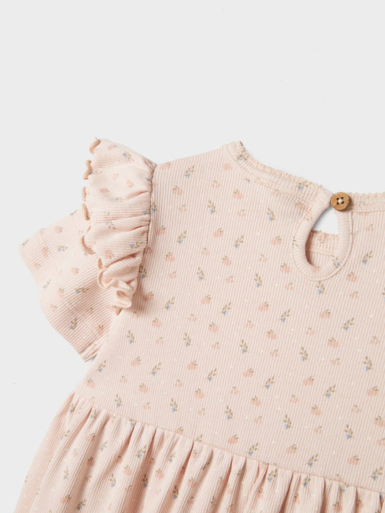 Lil' Atelier Mini GAGO KIV SS DRESS - Peach Blush - Torgunns Barneklær AS