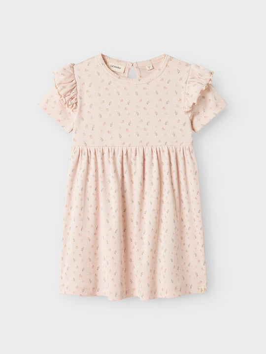 Lil' Atelier Mini GAGO KIV SS DRESS - Peach Blush - Torgunns Barneklær AS