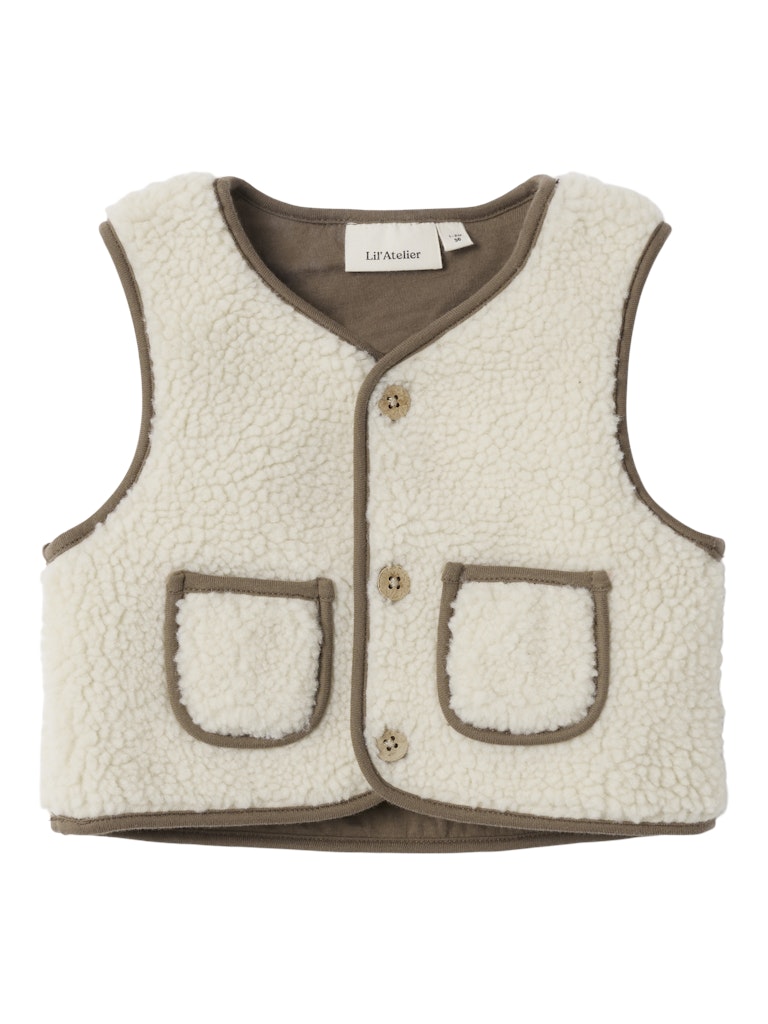 Lil' Atelier Baby LAJO LOOSE VEST - Turtledove - Torgunns Barneklær AS