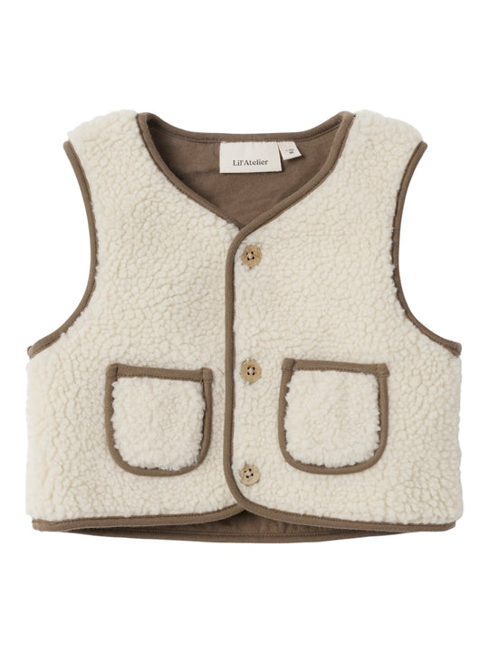 Lil' Atelier Baby LAJO LOOSE VEST - Turtledove - Torgunns Barneklær AS