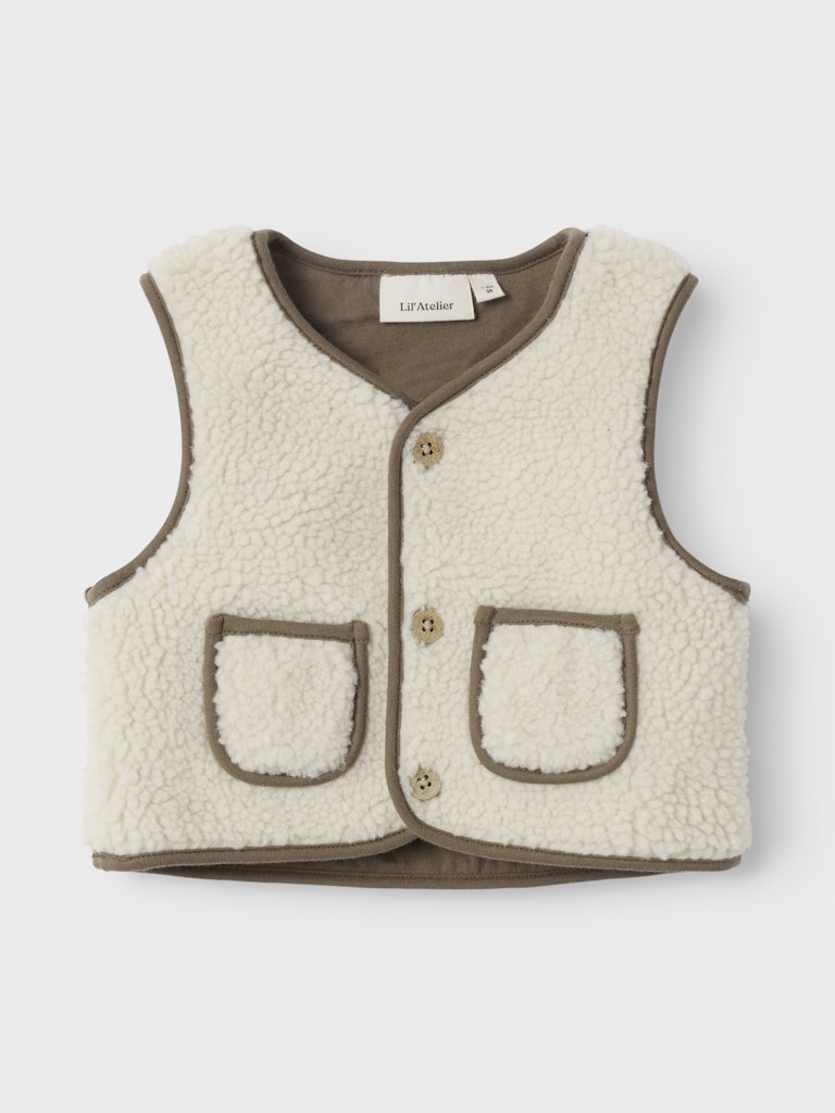 Lil' Atelier Baby LAJO LOOSE VEST - Turtledove - Torgunns Barneklær AS