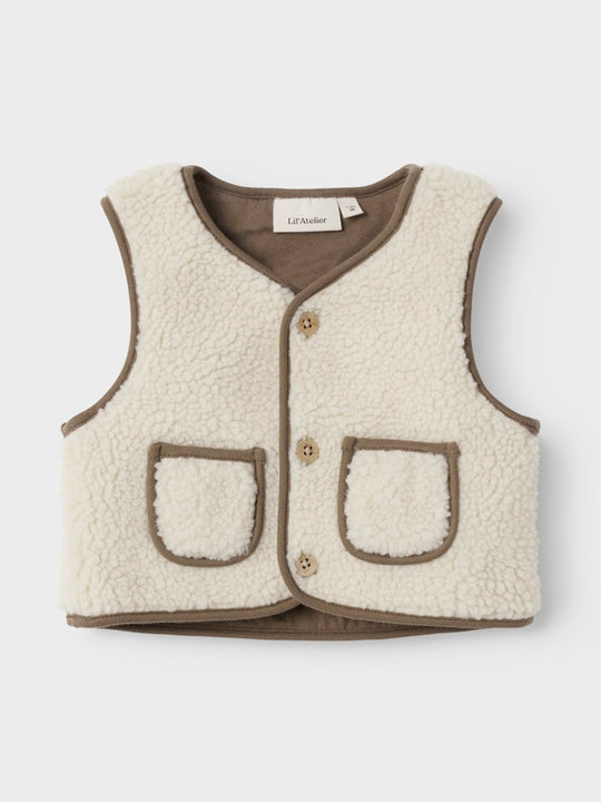 Lil' Atelier Baby LAJO LOOSE VEST - Turtledove - Torgunns Barneklær AS