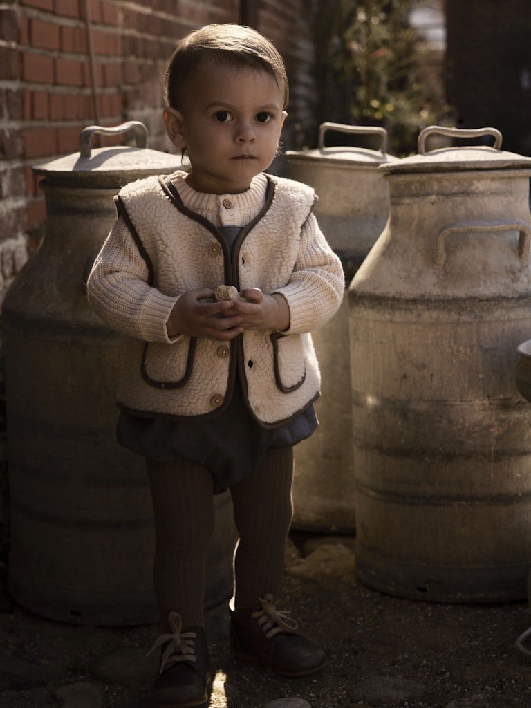Lil' Atelier Baby LAJO LOOSE VEST - Turtledove - Torgunns Barneklær AS