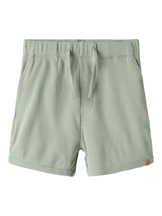 Lil' Atelier Mini GAGO KNA SHORTS - Seagrass - Torgunns Barneklær AS