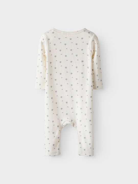 Lil' Atelier BABY LAGO MIO LS SUIT  - Coconut Milk | Blueberry - Torgunns Barneklær AS