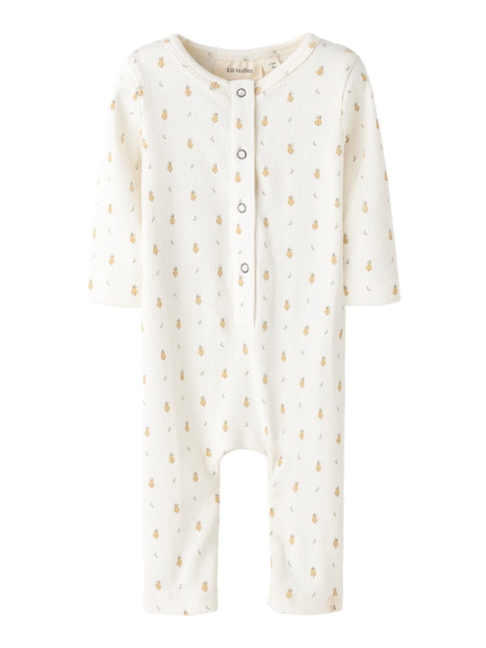 Lil' Atelier BABY LAGO MIO LS SUIT - Coconut Milk | Pear - Torgunns Barneklær AS