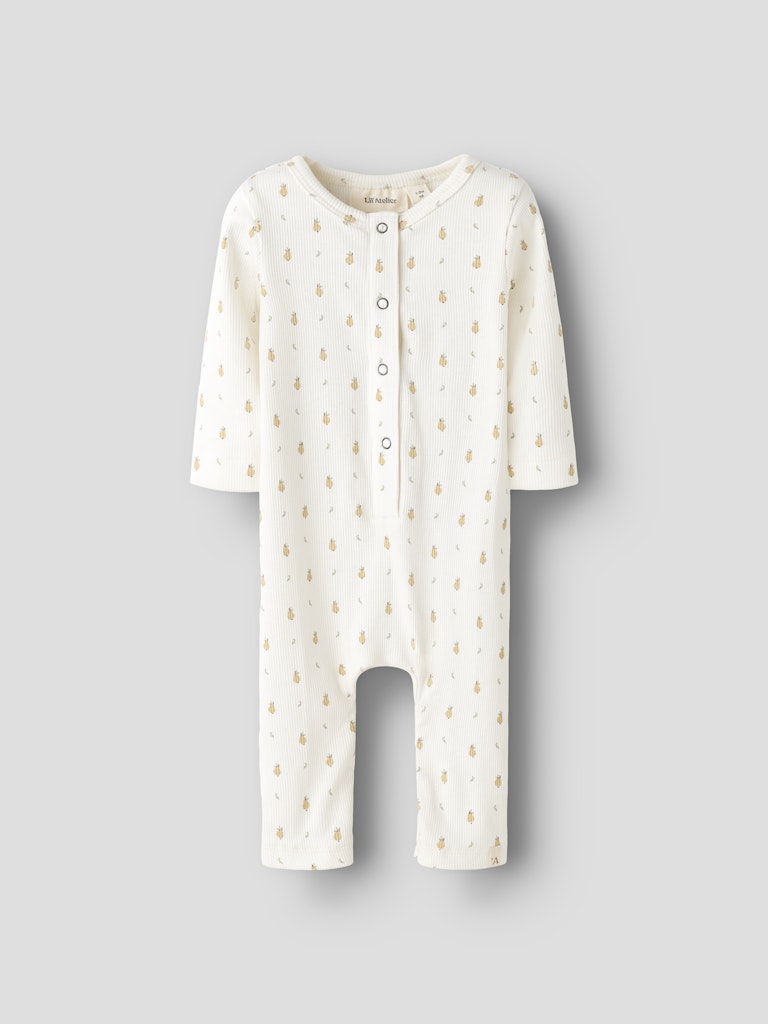 Lil' Atelier BABY LAGO MIO LS SUIT - Coconut Milk | Pear - Torgunns Barneklær AS