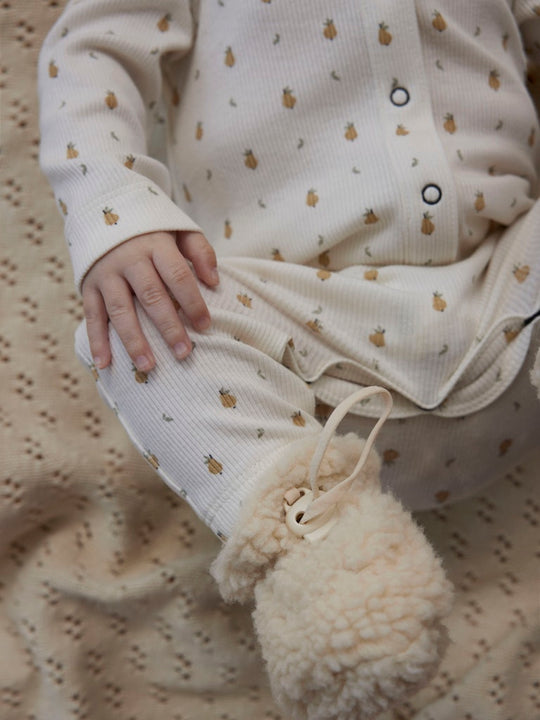 Lil' Atelier BABY LAGO MIO LS SUIT - Coconut Milk | Pear - Torgunns Barneklær AS