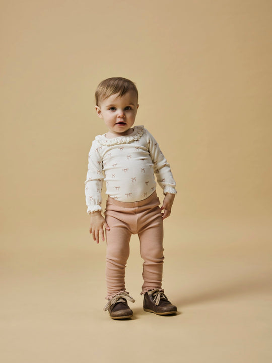 Lil' Atelier Baby GAGO DIA SLIM LEGGING - Mahogany Rose - Torgunns Barneklær AS