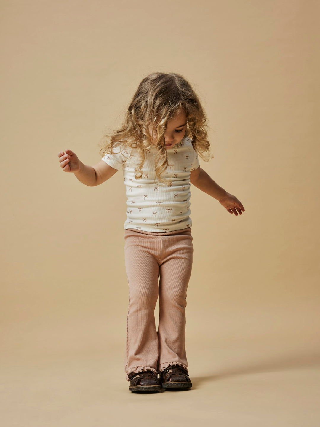 Lil' Atelier Mini GAVO ESI SS SLIM TOP - Coconut Milk - Torgunns Barneklær AS