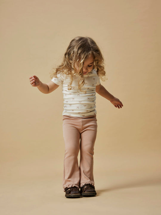 Lil' Atelier Mini GAGO KYR BOOTCUT LEGGING - Mahogany Rose - Torgunns Barneklær AS