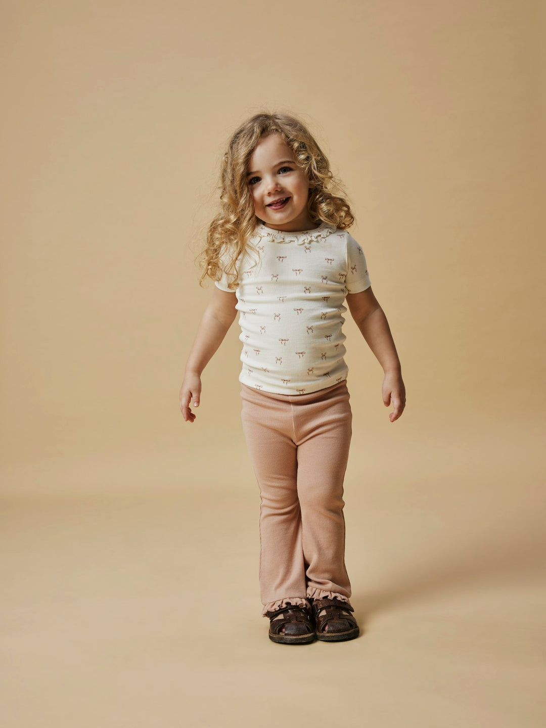 Lil' Atelier Mini GAVO ESI SS SLIM TOP - Coconut Milk - Torgunns Barneklær AS