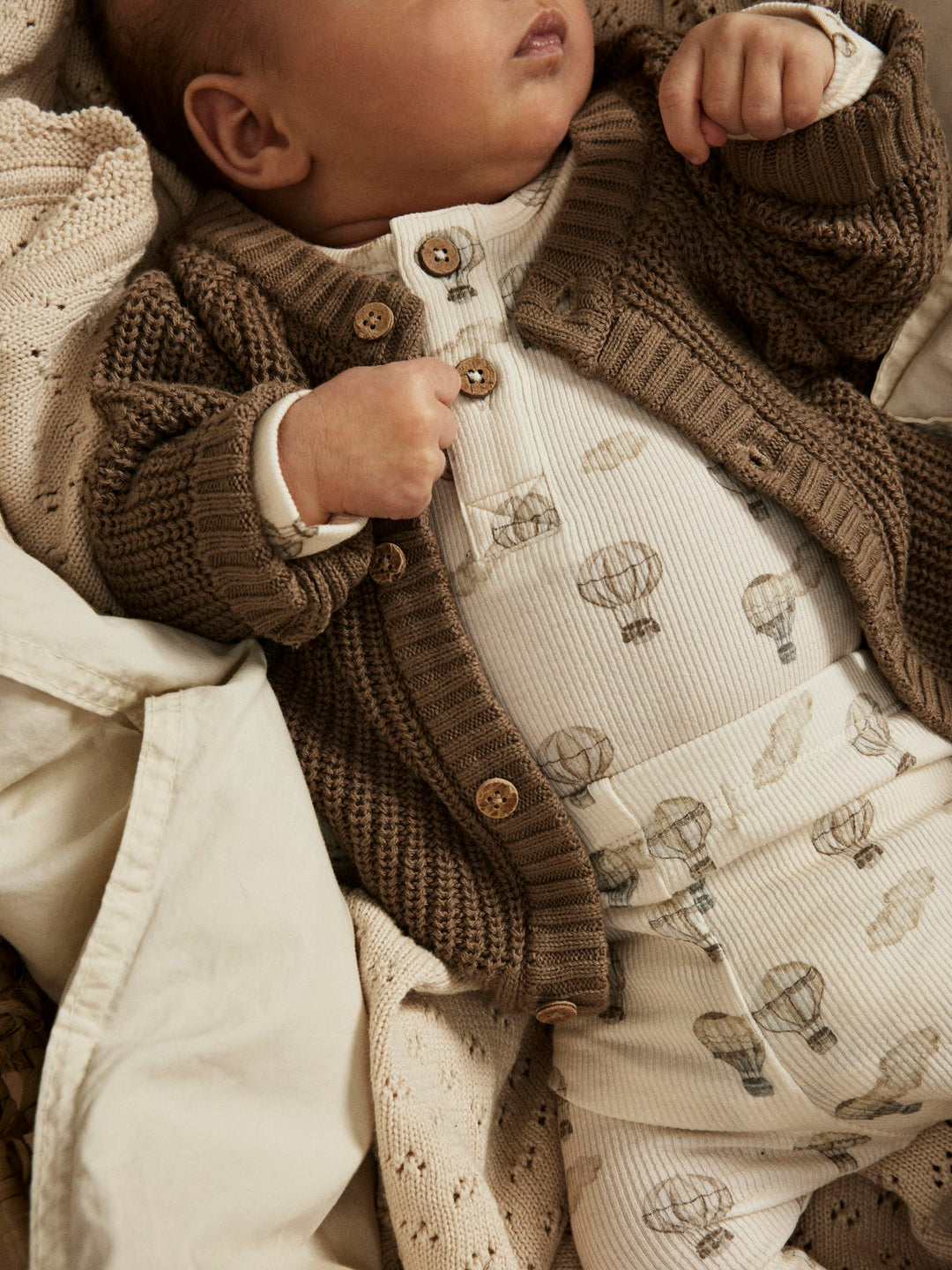 Lil' Atelier BABY EMLEN LS KNIT CARD NOOS - Sepia Tint - Torgunns Barneklær AS
