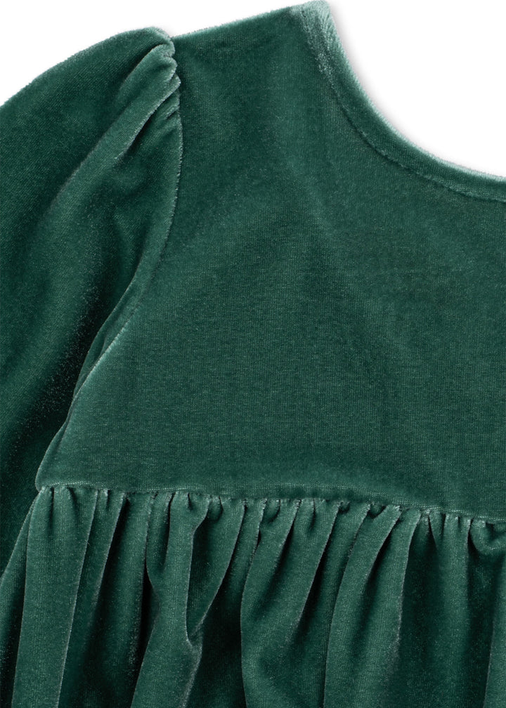 Konges Sløjd | Gia Bow Dress fløyelskjole – Fir
