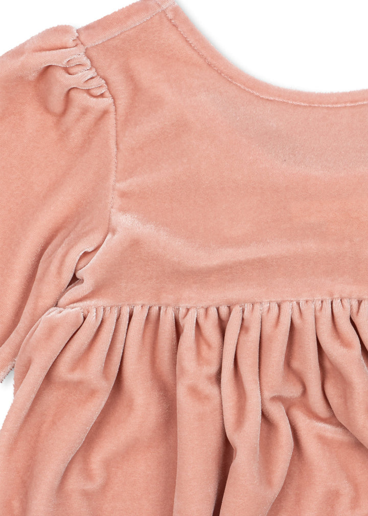Konges Sløjd | Gia Bow Dress fløyelskjole – Mellow Rose