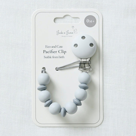 Jack o Juno Bubble Pacifier Clip - Pale & Dark Grey - Torgunns Barneklær AS