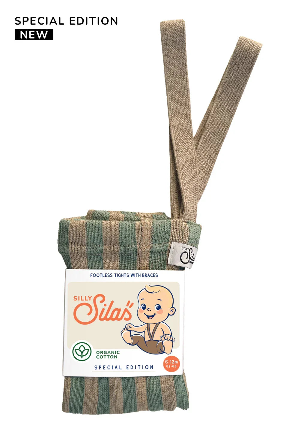 SillySilas® | Special Leggings m/seler - Matcha x Peanut Striped