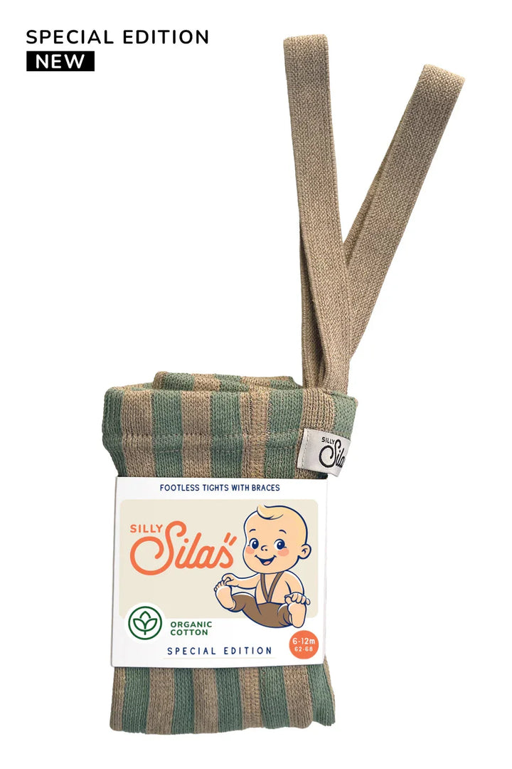 SillySilas® | Special Leggings m/seler - Matcha x Peanut Striped