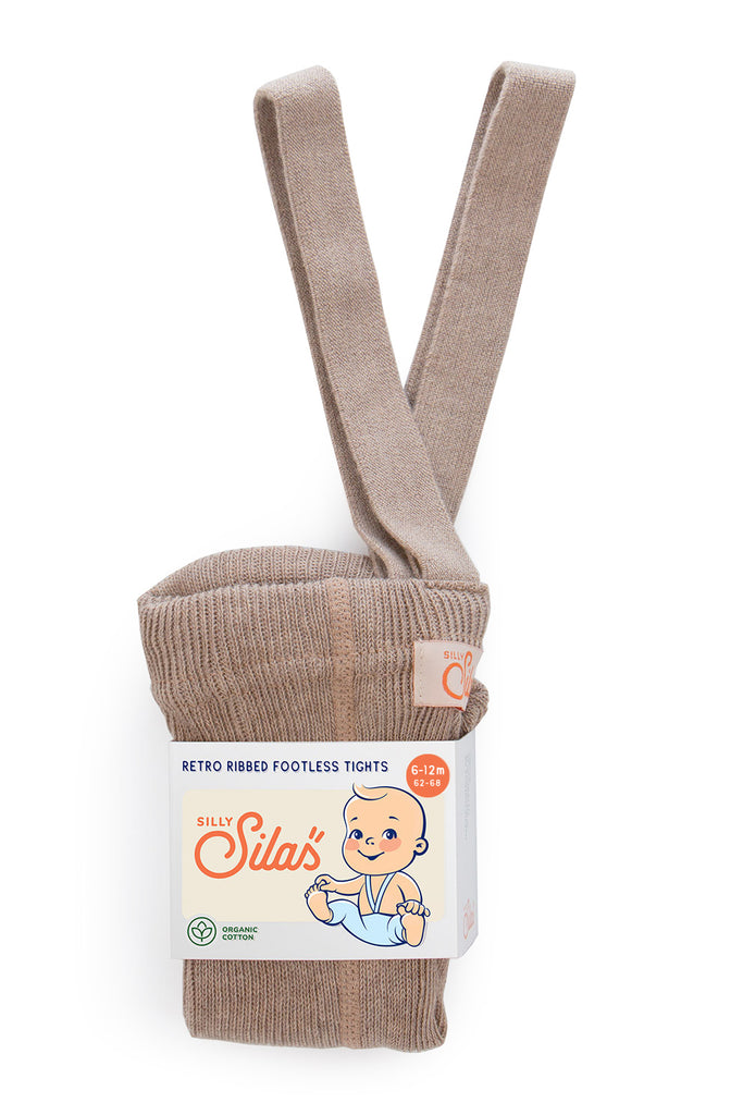 SillySilas® Footless cotton tights with braces Peanut blend - Torgunns Barneklær AS