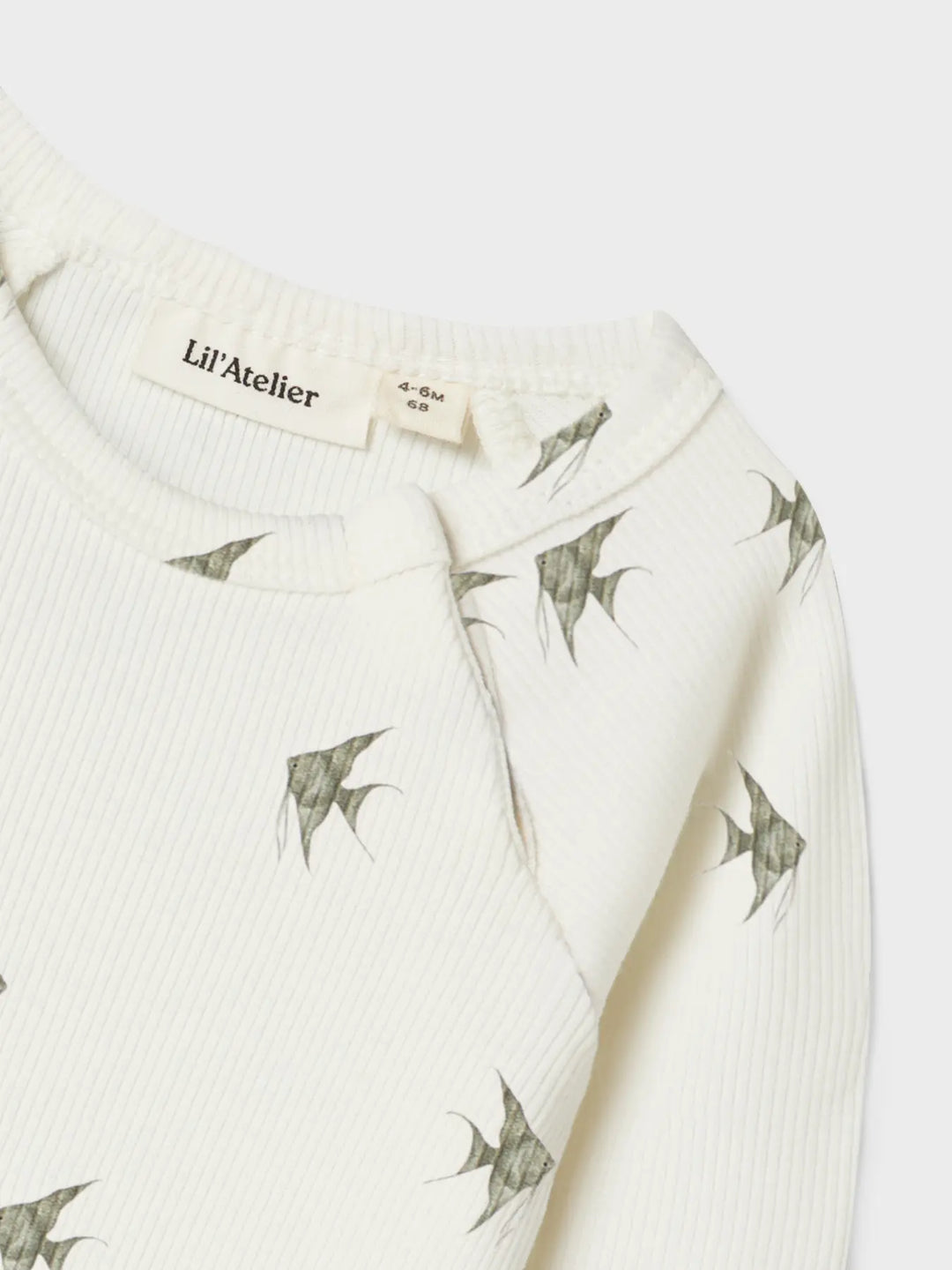 Lil' Atelier Baby LAVO ENI LS SLIM BODY - Coconut Milk Fish - Torgunns Barneklær AS