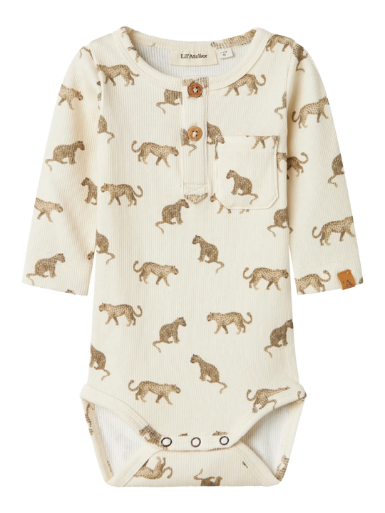 Lil' Atelier Baby LAVO ENO LS SLIM BODY - Turtledove | LEO - Torgunns Barneklær AS
