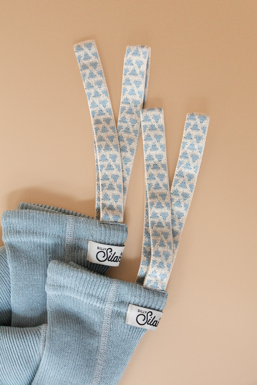 Silly Silas® | Classic strømpebukse med seler – Misty Blue Patterned