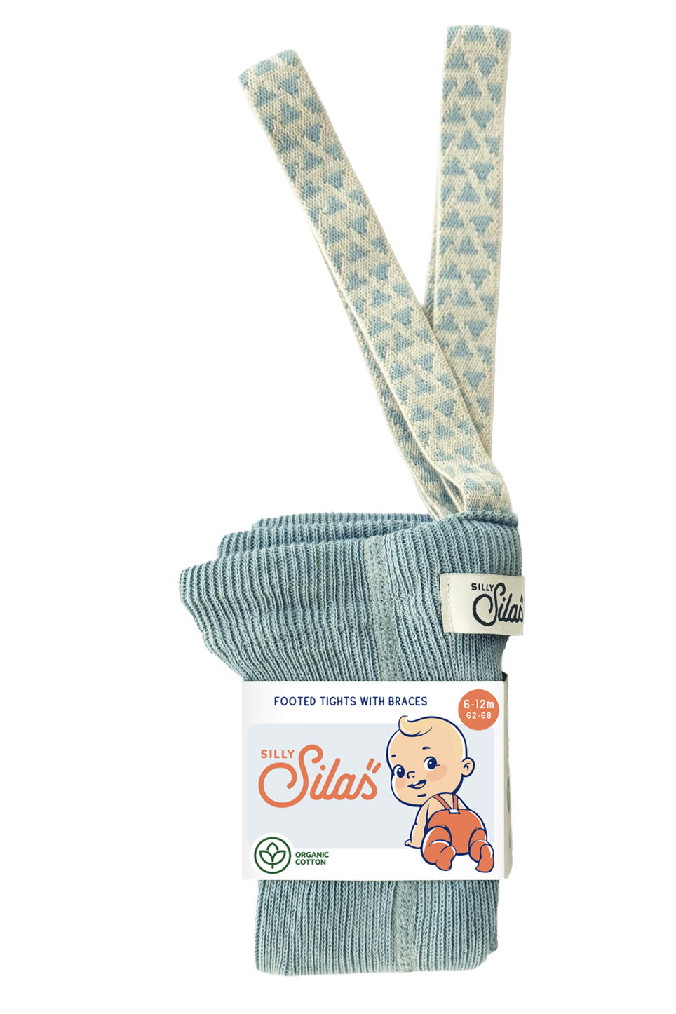 Silly Silas® | Classic strømpebukse med seler – Misty Blue Patterned