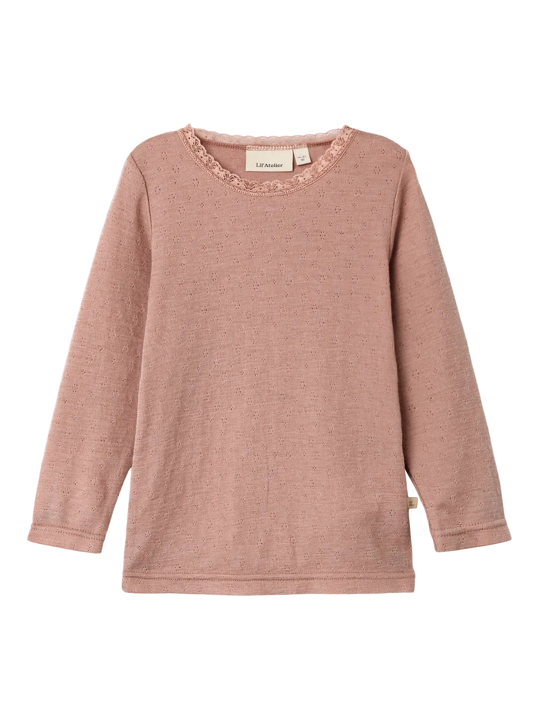 Lil' Atelier Mini NOEL NAB WOOL LS SLIM TOP - Roebuck - Torgunns Barneklær AS