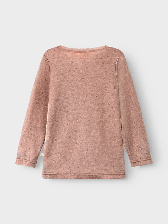 Lil' Atelier Mini NOEL NAB WOOL LS SLIM TOP - Roebuck - Torgunns Barneklær AS