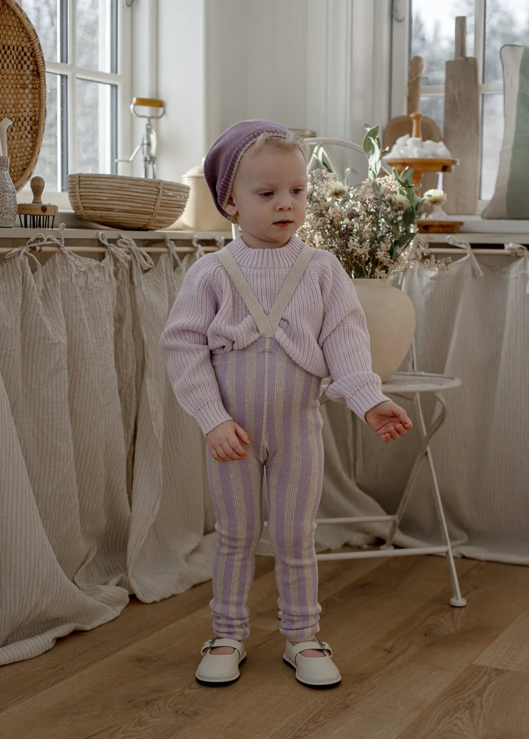 SillySilas® | Special Leggings m/seler - Lavender x Cream Striped