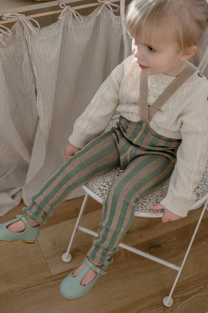SillySilas® | Special Leggings m/seler - Matcha x Peanut Striped
