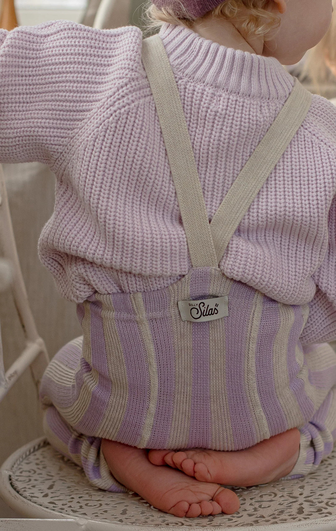 SillySilas® | Special Leggings m/seler - Lavender x Cream Striped