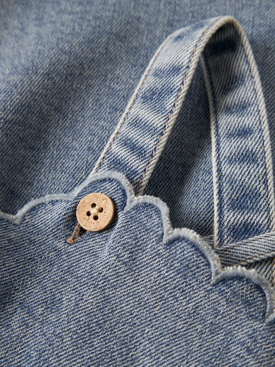 Lil' Atelier Baby SALLI DENIM SKIRTALL- Medium Blue Denim - Torgunns Barneklær AS