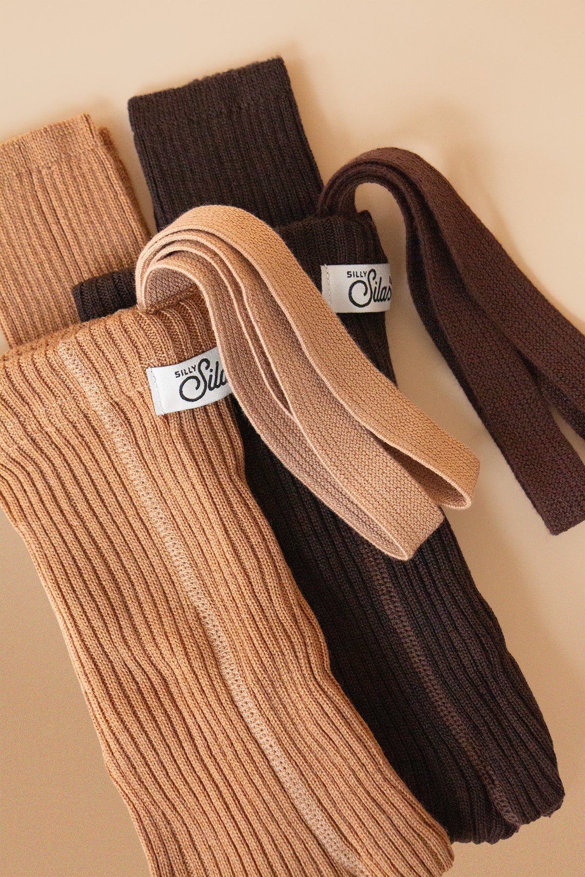 Silly Silas Wooly leggings med seler i Espresso Brown