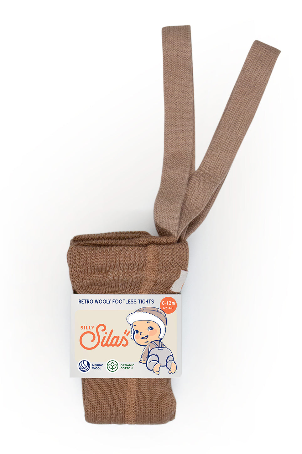 SillySilas® Wooly Footless Tights w/Braces - Cappuccino Brown - Torgunns Barneklær AS